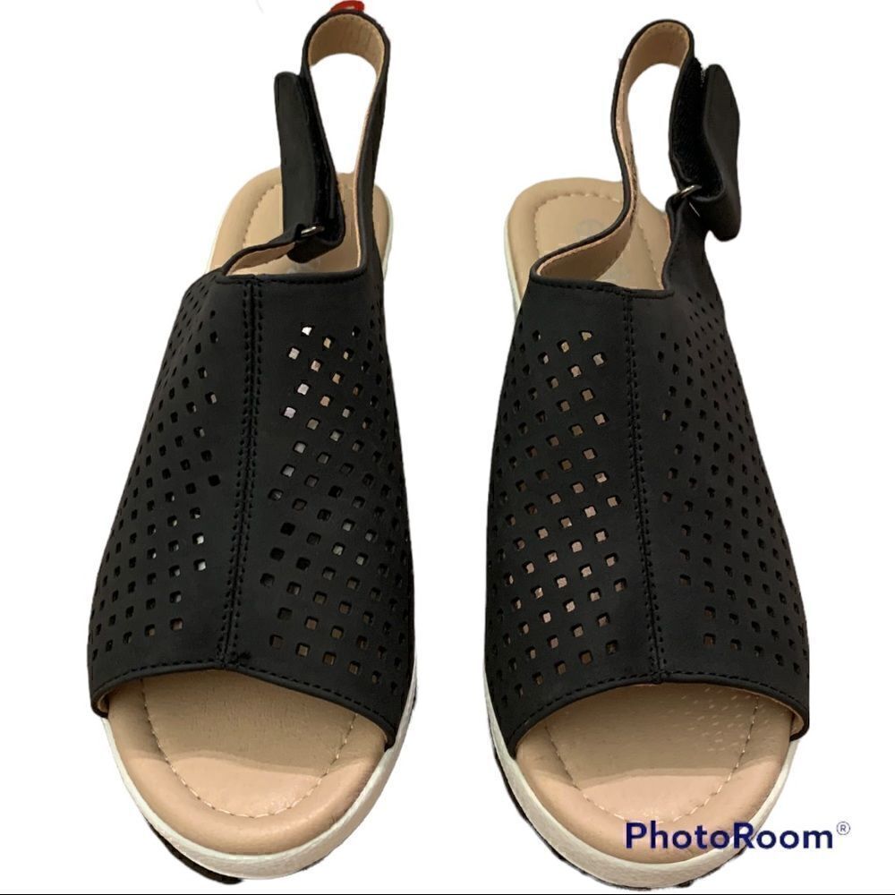 Jeossy Woman’s Platform Black sandal size 7